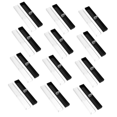 Parliky 12 Stück Teiliges Halbtransparente Stiftboxen Geschenkverpackung Leer Stabile Aufbewahrungsboxen für Füllfederhalter Kugelschreiber Bleistifte und Leicht Tragbar von Parliky