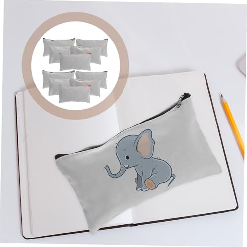 Parliky 15 Stück Teiliges Leinwand Federmäppchen zum Bemalen DIY Blanko Kosmetiktaschen mit Reißverschluss Hitzebeständige Sublimationsfähige Canvas Taschen für Make up Stifte Reise von Parliky