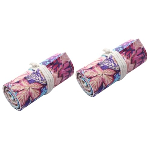 Parliky 2 Stück 72 Künstler-Essentials Canvas-Tasche Mit 72 Fächern Ahornblatt- Stabiler Stifte- Und Bleistifthalter Kompakte Aufbewahrungstasche Für Jungen Und Mädchen von Parliky