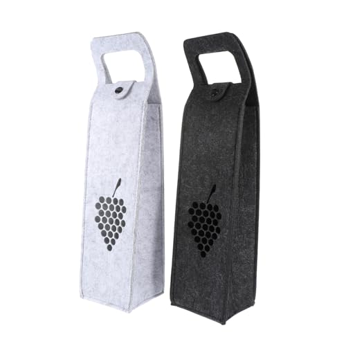 Parliky 2 Stück Filztasche für Weinflaschen Elegante Aufbewahrungstasche mit Praktischem Henkel Schützende Tragetasche für Rotwein Vielseitig Einsetzbar bei Hochzeiten Feiern und von Parliky
