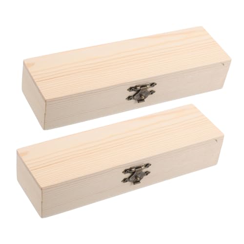 Parliky 2 Stück Holz Bleistiftbox Handbemalt Multifunktional für Schule und Büro als DIY Kunst Projekt Aufbewahrungsbox für Schreibwaren Kreative Stiftebox für Erwachsene von Parliky