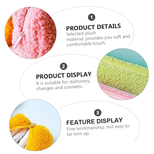 Parliky 2 Stück Plüsch Federmäppchen Weiche Stifttasche Kosmetiktasche Mäppchen Mädchen Tasche für Schreibwaren Münzen und Kosmetik Komfortabel und Vielseitig Einsetzbar Zufällige Farbe von Parliky