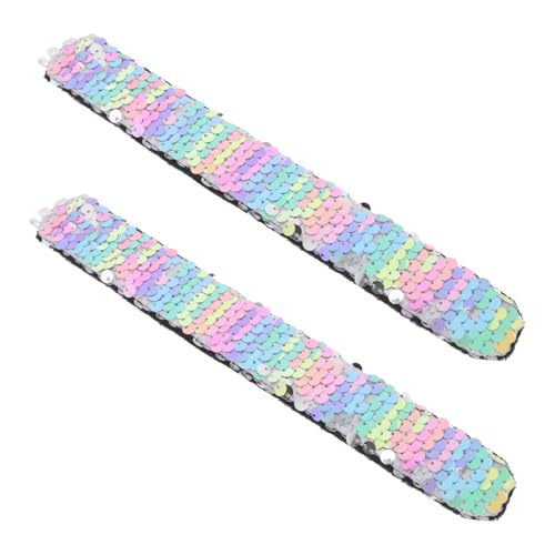 Parliky 2 Stück Schnapparmbänder mit Glitzer pailletten Weiche Bequeme Stoffarmbänder für Mädchen Schnelle Anwendung Langlebig Geschenk für Party Ostern Valentinstag und Klassenzimmer von Parliky