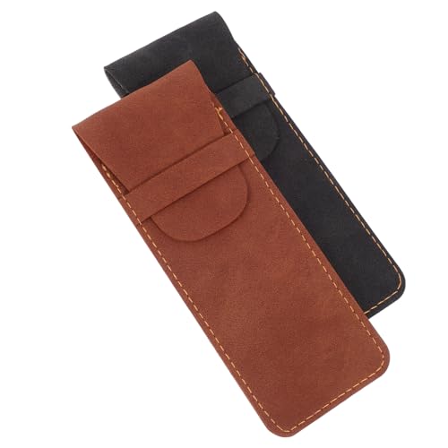 Parliky 2 Stück Zweiteiliges PU Leder Stiftsleeve Kugelschreiber Etui Eleganter und Robuster Stift Schutz für Büro Schule und Alltag Handlich und Leicht Tragbar Langlebig und Kratzfest von Parliky