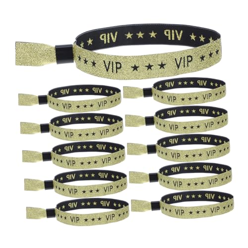 Parliky 20 Stück Goldene Vip Stoff-armbänder für Events Hochzeiten Konzerte Clubs und Festivals Langlebige Modische Party-wristbands zur Schnellen Gästefeststellung und Effizienten von Parliky