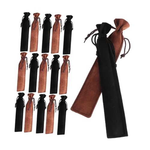 Parliky 20 Stück Teiliges Kordelzug Stifthüllen aus Doppelseitig Dickem Samt Schützende Federmäppchen für Füllfederhalter und Kugelschreiber Praktische Aufbewahrungstaschen für Büro von Parliky
