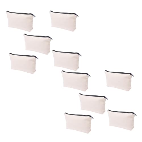 Parliky 20 Stück Teiliges Leinwand stiftetui mit Reißverschluss Vielseitiges Federmäppchen und Kosmetiktasche Tragbar Robust Naturfarben zur Aufbewahrung von Stiften Zufällige Farbe von Parliky