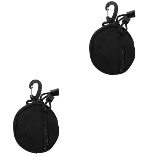Parliky 2St Kopfhörertasche Gürteltasche Brieftasche Mini-Koffer Münz-Organizer-Tasche Handy-Geldbörse Bags säckchen die schlü Portemonnaie hängende Aufbewahrungstasche Segeltuch Black von Parliky