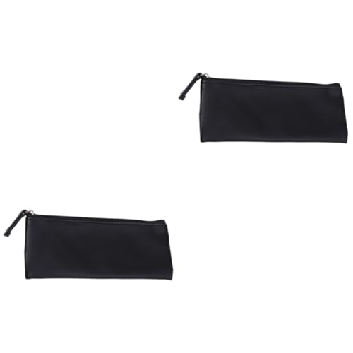 Parliky 2stücke Pu Federmäppchen Für Studenten Multifunktionale Stiftehalter Kosmetiktasche Schwarz Minimalistisches Design Für Schule Und Und Langlebig von Parliky