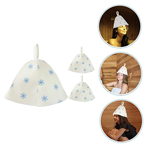 Parliky 3 Stück Teiliges Saunahut Dickem Filz für Damen Wärmeisolierende Sauna Dampfbad mütze Große Badekappe für Langes Lockiges Haar Schützende Saunakappe für Spa und Badezimmer von Parliky