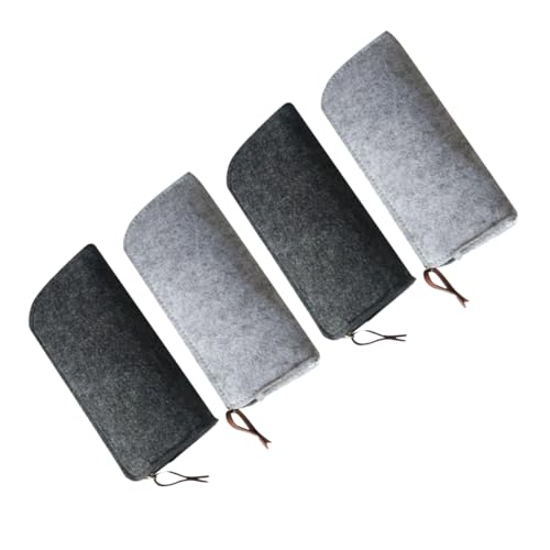Parliky 4 Stück Filz Stiftemäppchen Dunkelgrau Kratzfest Vielseitig Federtasche mit Ausreichend Platz für Stifte Kosmetik Kleinteile Praktischer Organizer für Schule und Büro von Parliky