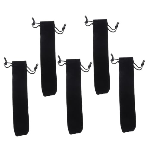 Parliky 50 Stück Teiliges Samt Federbeutel Mäppchen mit Kordelzug Atmungsaktiv Deformierend für Stifte Bleistifte und Kugelschreiber Geschenkverpackung Schwarz von Parliky