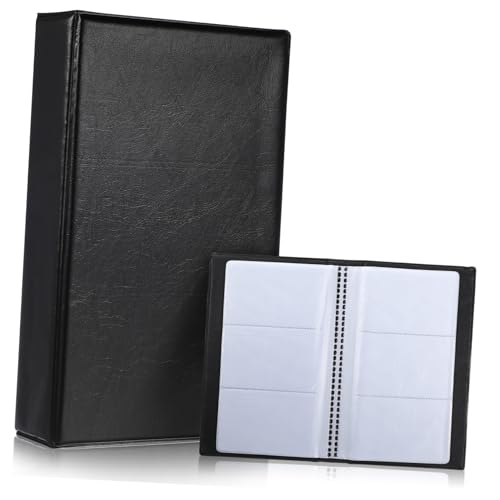 Parliky Business Card Organizer Buch mit Klaren Kartenfächern Großem Fassungsvermögen für Visitenkarten Tragbarer Business Card Holder aus Leder für Büro und Unterwegs von Parliky