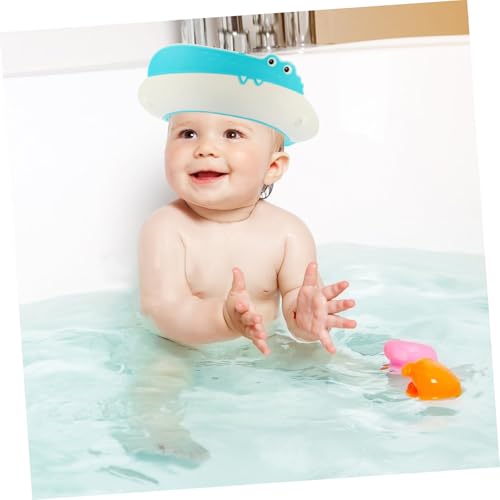 Parliky Duschhaube mit Ohrenschutz Verstellbare Wasserdichte Badekappe für Shampoo Flexibler Schutz Beim Haarewaschen Niedliches Design Geeignet für Junge Mädchen und Kleinkinder von Parliky