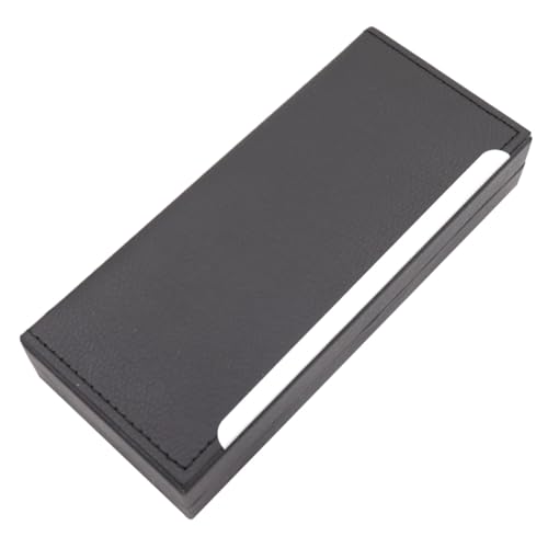 Parliky Elegante Schwarze Leder Stiftbox mit Deckel Kratzfestes Schreibgeräte etui Stilvolle Geschenkbox für Füllfederhalter Praktische Aufbewahrung für Büro und Präsentationen von Parliky