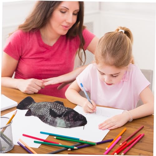 Parliky Fischförmiges Federmäppchen Große Kapazität Stifteaufbewahrung Robustes Stoffetui Kreative Kosmetiktasche Tragbar Für Schule Büro und Alltag von Parliky