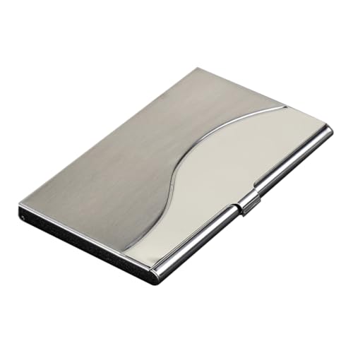 Parliky Großes Edelstahl-kartenetui mit Großer Kapazität Langlebiger Metall-Working Holder Schützendes Travel Accessories für Viele Karten Leicht Silbernes S-förmiges Design für Arbeit und von Parliky