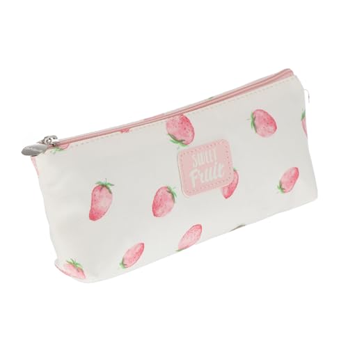 Parliky Großes Federmäppchen mit Fruchtmuster Bootförmiges Tragbares Canvas Mäppchen Reißverschlussfest Vielseitig als Stifteetui Kosmetiktasche und Organizer für Schule und Büro von Parliky