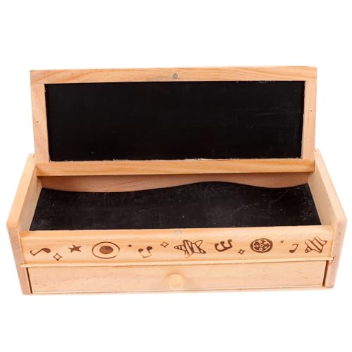 Parliky Großes Holz Stiftebox mit Doppeltem Fach Multifunktionaler Federmäppchen Organizer für Schüler Lehrer und Büro Geräumige Aufbewahrungsbox für Stifte Bleistifte Marker und Mehr von Parliky