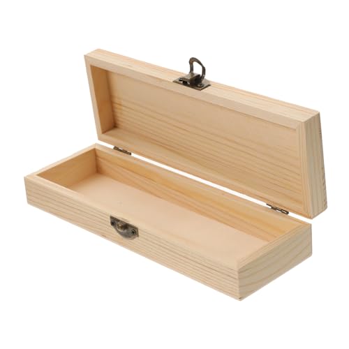 Parliky Holz Stiftebox mit Deckel Langlebige Federmappe aus Hochwertigem Kiefernholz Kompakte Aufbewahrungsbox für Schule Büro DIY Zeichnen Geeignet von Parliky