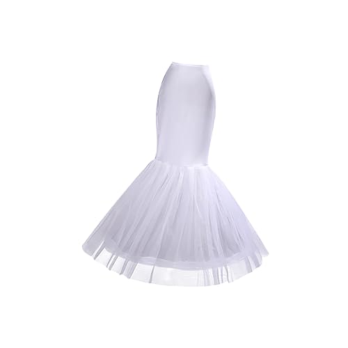 Parliky Petticoat Unterrock Reifrock Weiß Einheitsgröße Elastische Taille Atmungsaktiv Braut Hochzeitskleid Damen Krinoline Sliprock von Parliky