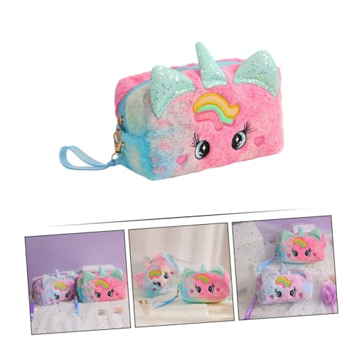 Parliky Plüsch Make up Tasche Für Unterwegs Tragbare Kosmetiktasche Reise Make up Organizer Organizer Für Mädchen Süße Kosmetiktasche Für Damen von Parliky