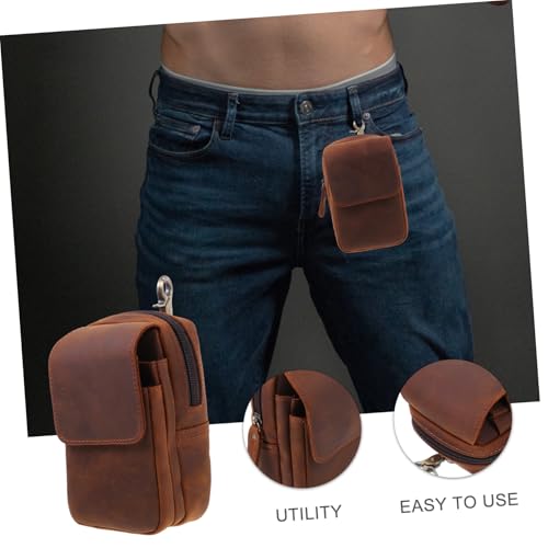 Parliky Retro Herren Gürteltasche aus Langlebigem Material Multifunktionale Bauchtasche für Outdoor Sport und Alltag Kompakte Handy Waist Pouch zum Wandern Camping und Nutzung von Parliky