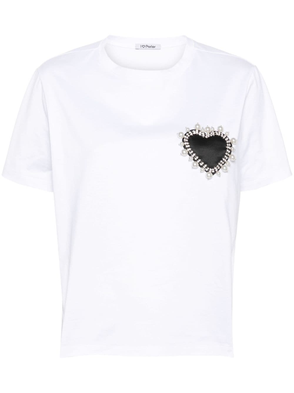 Parlor T-Shirt mit Herzapplikation - Weiß von Parlor