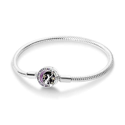 Parmuz 925 Sterling Silber Armband Schlangenkette Charm Armband Evil Eye Traumfänger Schlüssel Liebe Herz Verschluss Reise Charm Iconic Moments Europäisches Armband Schmuck Geschenk für Frau von Parmuz