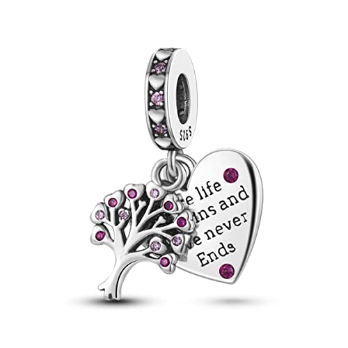 Parmuz 925 Sterling Silber Charm für Armband Halskette baumeln Liebe Mama Ozean Reise Schmetterling Party Geburtstag Charm Perlen Anhänger DIY Schmuck Geschenk für Frauen von Parmuz