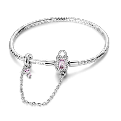 Parmuz 925 Sterling Silber Charms Armband für Frauen Liebe Herz Sommer Ozean Iconic Moments Schlangenkette Armband mit 5A Zirkonia Geschenk für Mutter von Parmuz