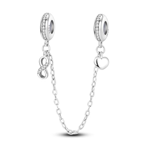 Parmuz 925 Sterling Silber Sicherheitsketten-Charm, baumelnde Anhänger, Clip-Charm-Perlen für Armband Love Butterfly Evil Eye Stopper Spacer Charm für Frau, Schmuck, Geschenk für Mädchen von Parmuz