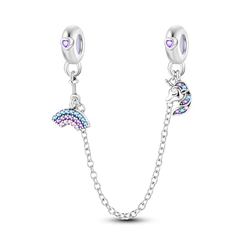 Parmuz 925 Sterling Silber Sicherheitsketten-Charm baumelnde Anhänger Clip-Charm-Perlen für Armband Love Butterfly Evil Eye Stopper Spacer Charm für Frau Schmuck Geschenk von Parmuz