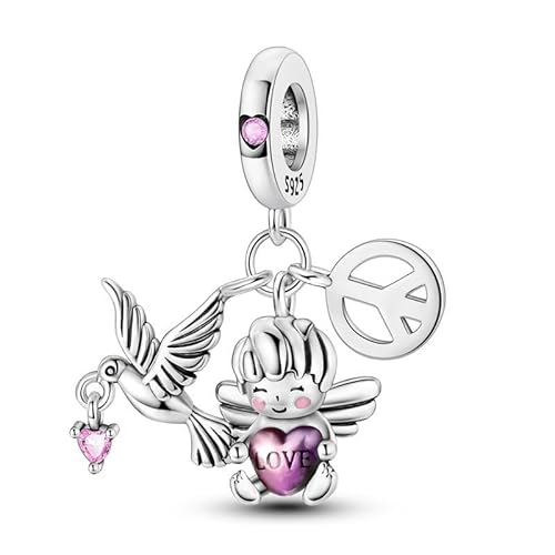 Parmuz Charm für Armband Halskette S925 Sterling Silber Glücksbringer für Frau Liebestier Gänseblümchen Charm Perlenanhänger Schmuck Geschenk von Parmuz