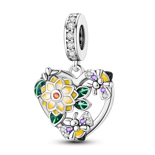 Parmuz Charm für Armband Halskette S925 Sterling Silber Glücksbringer für Frau Liebestier Gänseblümchen Charm Perlenanhänger Schmuck Geschenk von Parmuz