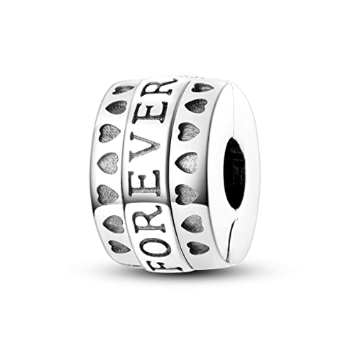 Parmuz Clip Spacer Charme für Armband 925 Sterlingsilber Pave Cubic Zirkonia Clip Lock Spacer Stopper Charm Bead Star Moon Evil Eye Charm Schmuck Geschenk für Frau von Parmuz