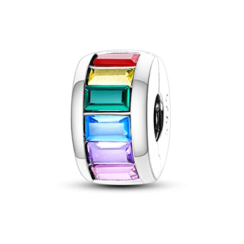 Parmuz Clip Spacer Charme für Armband 925 Sterlingsilber Pave Cubic Zirkonia Clip Lock Spacer Stopper Charm Bead Star Moon Evil Eye Charm Schmuck Geschenk für Frau von Parmuz