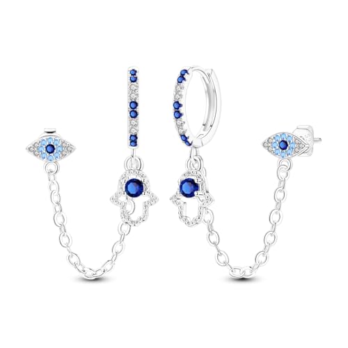 Parmuz Creolen für Damen, 925 Sterling Silber, klein, mit Stern, Mond, Schmetterling, Perle, Tropfenform, Kette, Quaste, zierlicher Statement-Ohrring Parmuz Creolen für Damen, 925 Sterling Silber, klein, mit Stern, Mond, Schmetterling, Perle, Tropfenform, Kette, Quaste, zierlicher Statement-Ohrring von Parmuz