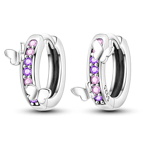 Parmuz Sterling Silber Hoop Ohrringe für Frauen, einfache Kreuz winzige kleine Huggie Manschette Hoops Ohrring Schmuck Geschenk für Mädchen von Parmuz