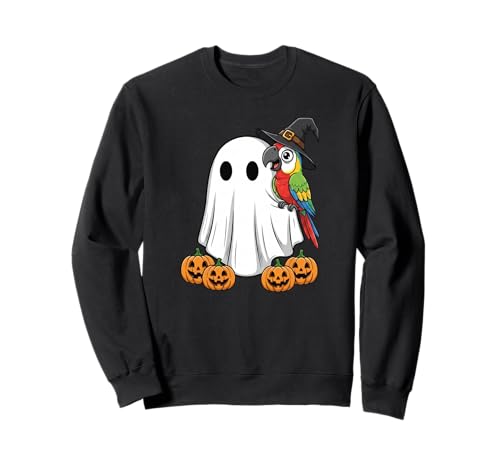 Lustiger Geist Papagei Kürbis Halloween Kinder Herren Damen Sweatshirt von Parrot Lovers Cute Halloween Outfits for Boy Girl