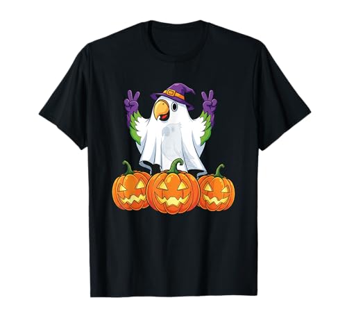 Lustiger Papagei Geist Kürbis Boo Halloween Kinder Herren Damen T-Shirt von Parrot Lovers Halloween Ghost Pumpkin Outfits