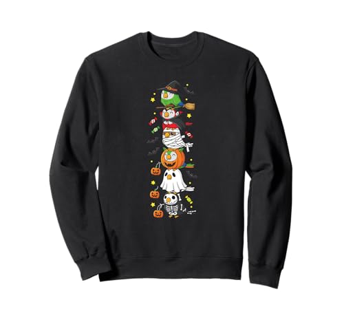 Lustiger Papagei Hexe Vampir Geist Halloween Kinder Herren Damen Sweatshirt von Parrot Lovers Halloween Skeleton Mummy Outfits