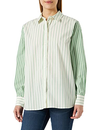 Part Two Damen Sabrin Shirt Relaxed Fit Langarmshirt, Greenbriar Stripe Mix, 44 von PART TWO