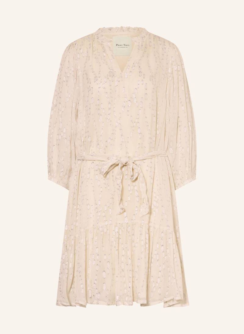 Part Two Kleid Tannie Mit Glitzergarn Und 3/4-Arm beige von Part Two
