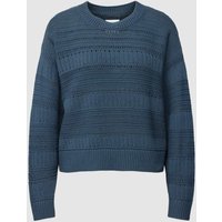 Part Two Strickpullover mit Leinen-Anteil Modell 'Ajour' in Marine, Größe M von Part Two