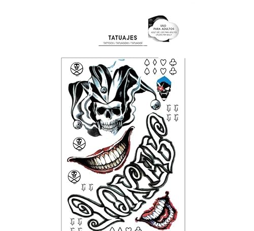 Partilandia Tattooset "Konfliktvoller Clown", 20 x 32 cm von Partilandia