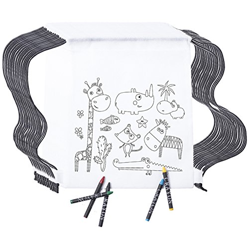 PARTITUKI Mitgebsel Kindergeburtstag. 10 Taschen Zu Malen, 10 Sets mit 5 Farbigen Wachsen. Für Kindergeburtstag Gastgeschenke und Kleine Geschenke für Kinder von PARTITUKI