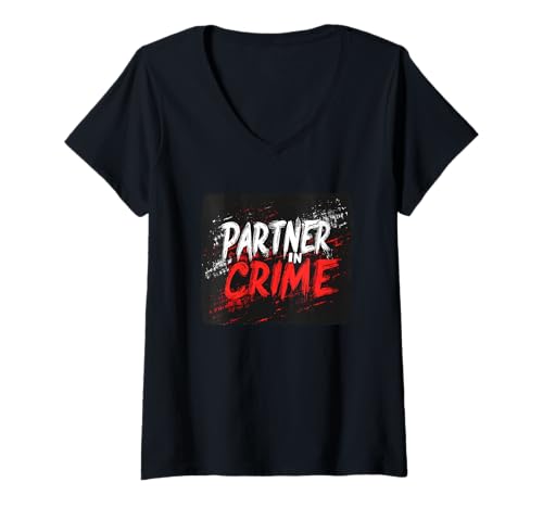 Damen Schöne Farben und Partner in Crime Statement Kostüm T-Shirt mit V-Ausschnitt von Partner in Crime Outfit