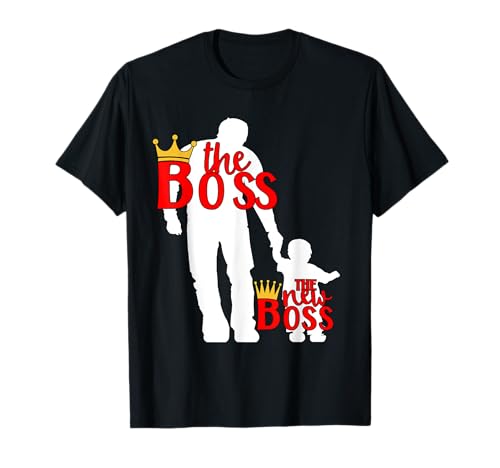 Sohn und Vater ein neuer Boss ist da ! Papa & Kind T-Shirt von Partnerlook Geschenk für Männer & Kinder