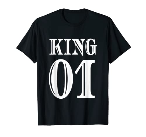 Herren King 01 König Freund Männer Geschenke Partner Paar T-Shirt von Partnerlook King 01 + Queen 01 König Königin Paare